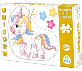 DOHÁNY Podlahové obrysové puzzle Jednorožec / 12 dílků
