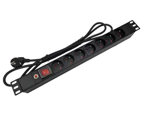 Alantec PZ071U černá / Prodlužovací kabel / 7 zásuvek / 1,8 m / 16 A / 3500 W