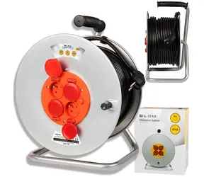 Blow PR-61 / Prodlužovací buben / 4 zásuvky se zemněním / 50 m / 3×2,5 mm2 / IP44