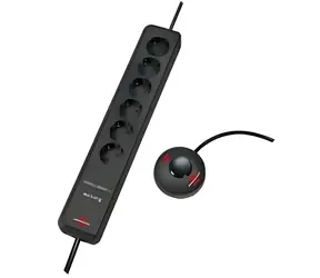 Brennenstuhl Eco-Line Comfort antracitová / Prodlužovací kabel / 6 zásuvek / 2 m / nožní vypínač