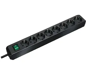 Brennenstuhl Eco-Line černá / Prodlužovací kabel / 8x zásuvka / 3 m / vypínač / LED kontrolka