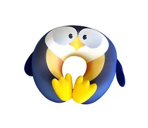 Travel Blue Penguin Fun Pillow / Dětský cestovní polštářek / Motiv tučňák