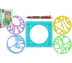 TEDDIES Kreativní sada INSPIRO / Obkreslovací šablony a šestibarevné pero / rozvoj jemné motoriky