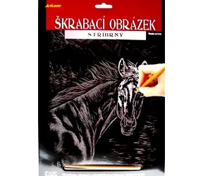 ARTLOVER Škrabací obrázek stříbrný Kůň / 20x25 cm / od 6 let
