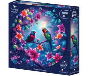 BLUEBIRD Kulaté puzzle Ptáčci na větvi / 501 dílků / průměr cca 45 cm