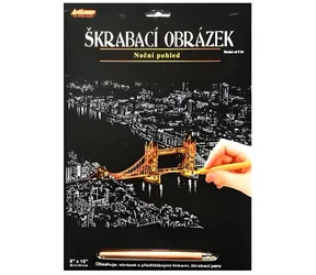ARTLOVER Škrabací obrázek zlatý Tower Bridge v noci / Škrabací obrázek / 20x25 cm / od 6 let