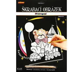ARTLOVER Škrabací obrázek s překvapením Medvídek s hračkami / 20 x 25 cm / od 6 let
