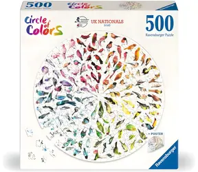 RAVENSBURGER Kulaté puzzle Circle of Colors: Ptáci / 500 dílků