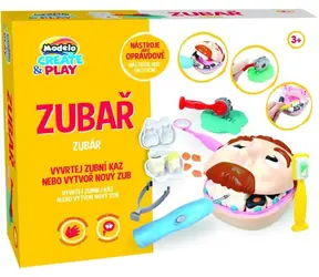 MAC TOYS Modelína Zubař / Kreativní sada / 250 g modelíny / zubní nástroje / od 3 let