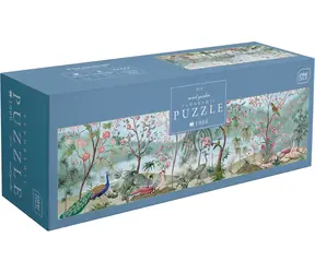 INTERDRUK Panoramatické puzzle Secret Garden: Ptačí svět / 1000 dílků / 96x32 cm