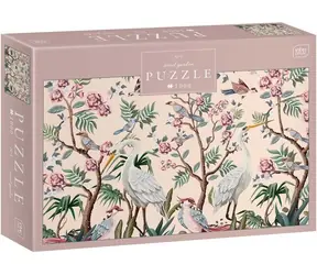 INTERDRUK Puzzle Secret Garden: Ptáci v rozkvetlých stromech / 1000 dílků / 67 × 48 cm