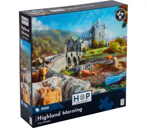 HOP Puzzle Ráno na Skotské vysočině / 1000 dílků / nepravidelné dílky / plakát A3