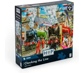HOP Puzzle Odjezd vlaků / 1000 dílků / nepravidelné dílky / plakát A3