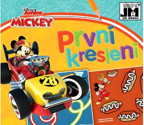 JIRI MODELS Moje první kreslení Mickey a závodníci / Kreslení a obtahování / 12 stran / 4 strany cvičení