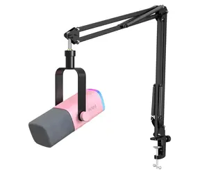 FIFINE AM8T AmpliGame růžová / Stolní mikrofon / dynamický / XLR / USB / RGB / rameno