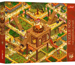 TREFL Puzzle Premium Plus The Impossible Maze: Bláznivá kuřata / 500 dílků / 48 x 34 cm