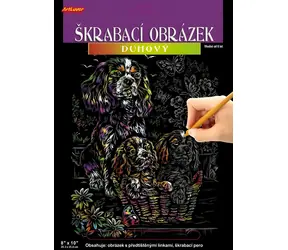 ARTLOVER Škrabací obrázek duhový Pejsci / 20x25 cm / od 6 let