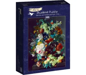 BLUEBIRD Puzzle Zátiší s květinami a ovocem / 1000 dílků / 68 x 48 cm