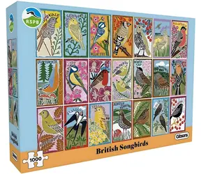 GIBSONS Puzzle RSPB: Britští pěvci / 1000 dílků / 68 x 49 cm