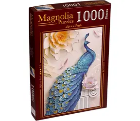 MAGNOLIA Puzzle Modrý páv / 1000 dílků / 48 x 68 cm