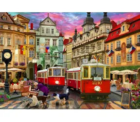 BLUEBIRD Puzzle Pražská tramvaj / 1000 dílků / 69 x 47,8 cm