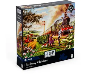 HOP Puzzle Železniční děti / 1000 dílků / nepravidelné dílky / plakát A3