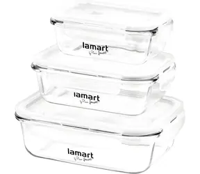 Lamart AIR LT6011 Sada dóz 3ks / 370+640+1040 ml / sklo-plast