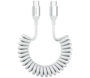 4smarts USB-C na USB-C bílá / Spirálový kabel / 100W Power Delivery / 1,5 m