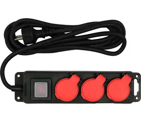 YATO Prodlužovací kabel dílenský s vypínačem / Prodlužovací kabel / 3 zásuvky / 3 m / IP44