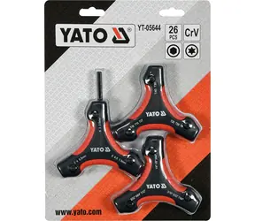 YATO Sada klíčů HEX a Torx 26 dílů / Sada klíčů / Skládací provedení / CrV ocel
