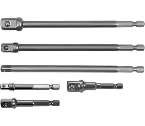 YATO Sada adaptérů do vrtačky HEX 1/4" / Adaptér na nástavce / 6 ks / 1/4"; 3/8"; 1/2" / CrV ocel