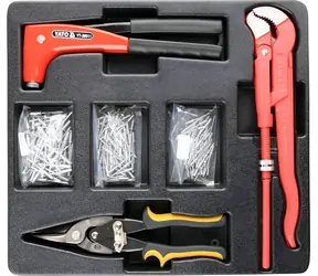 YATO Vložka do zásuvky - kleště nýtovací / Vložka do zásuvky / 6 ks / hasák 330mm / nůžky na plech / nýty