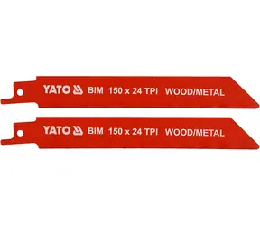 Yato Pilové listy BIM 150 mm / List pilový / Do pily ocasky / 24 TPI / 2 ks