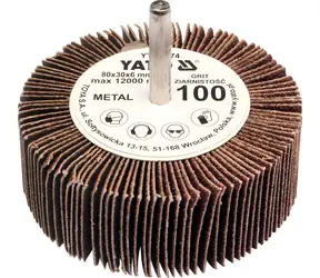 YATO Brusný lamelový kotouč / Radiální 80x30 mm / Průměr stopky 6 mm / Zrnitost 120