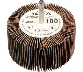 YATO Brusný lamelový kotouč / Radiální 80x40 mm / Zrnitost P120 / Stopka 6 mm