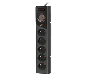 Armac Z5 černá / Prodlužovací přívod / 5 zásuvek / 3 m kabel / 10 A