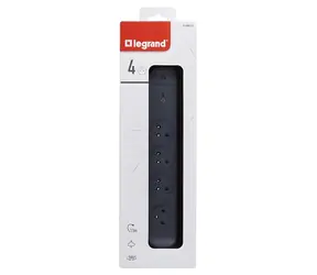 Prodlužovací kabel 4x zásuvka černá / Prodlužovací kabel / 4x 230V / 1,5 m