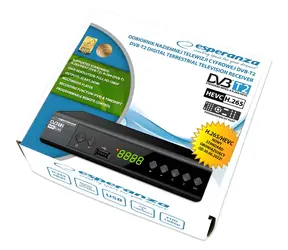 Esperanza EV111P černá / Digitální tuner DVB-T2 / H.265 / HEVC