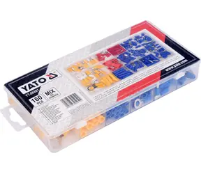 YATO Sada kabelových spojek a ok 160 ks / Sada kabelových spojek / Plastový kufřík / 0,25-10 mm2