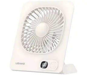 USAMS ZB363 bílá / Stolní ventilátor / Magnetický / 3 rychlosti / 2000mAh