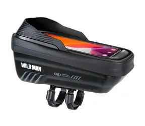 WILD MAN Brašna na rám E12X černá / Objem 1 l / Kapsa na telefon / PU/EVA/TPU / 21×11×11 cm