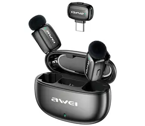 Awei MK5 Duo Ai-Voice černá / Klopový mikrofon / Bezdrátový