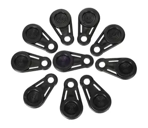 SIXTOL TRAILER TARP HOOK SET 1 / Sada úchytů s okem pro plachtu / 10 ks / Plast / Černá