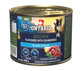 Ontario Konzerva kachní paté s brusinkami / Konzerva pro psy / Superprémiové / Dospělí psi / 200 g