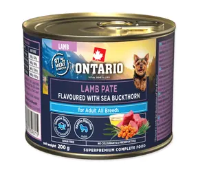 Ontario Adult jehněčí paté s rakytníkem 200 g / Konzerva pro psy / Superprémiové / Grain free