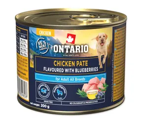 Ontario Adult kuřecí paté s borůvkami 200 g / Konzerva pro psy / Superprémiové / Grain free