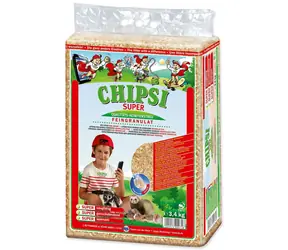 CHIPSI Hobliny Super / Podestýlka pro hlodavce / Jemné dřevité hobliny / 60 l / 3,4 kg