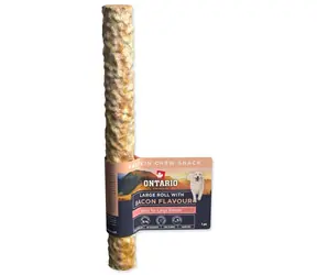 Ontario Protein slanina / Žvýkací pamlsek pro psy / velká rolka / 25,4 cm / 1 ks