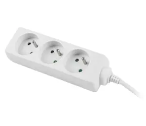 Lanberg PS0 bílá / Prodlužovací přívod / 3 zásuvky / 1,5 m / 230 V / bez vypínače
