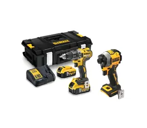 DeWalt DCD791P2 + DCF850N / Aku sada vrtačky a rázového utahováku / 18V XR / 2x 5,0 Ah / nabíječka / kufr TSTAK